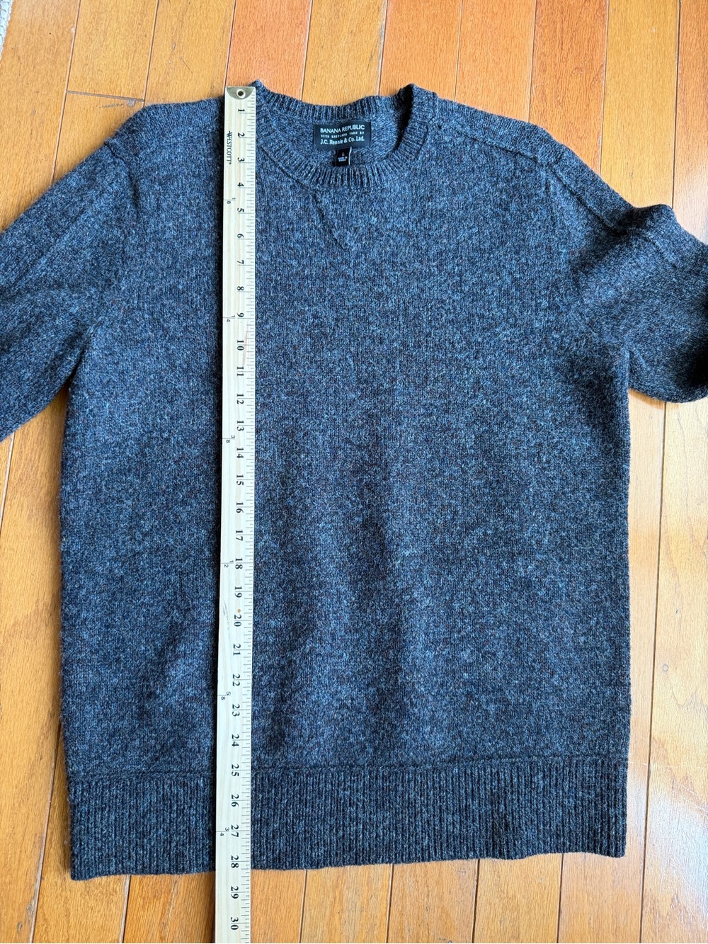 J Crew JC Rennie Gray Marled Wool Sweater Men’s Size Large Pullover - Picture 6 of 7